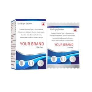 Collagen Peptide Type-II, Glucosamine, Chondroitin Sulphate, Sodium Hyaluronate, Ascorbic Acid, Bosewellia Serrata, Devil’s Claw Extract & Extract Sachet
